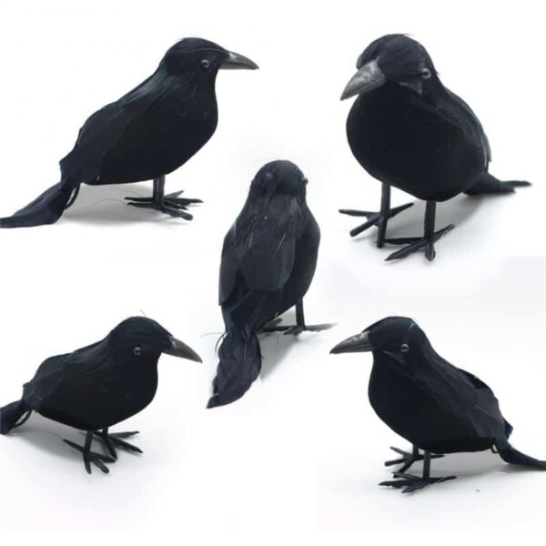 Small Simulation Fake Bird Realistic Halloween Black Crow Model