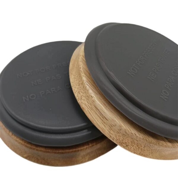 Mason Jar Lids 6 Pack Wooden Mason Jar Lids For Wide Mouth Storage Lids - Image 4