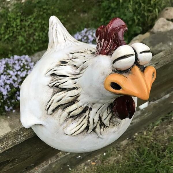 Funny Chicken Fence Decor Statues - Image 8