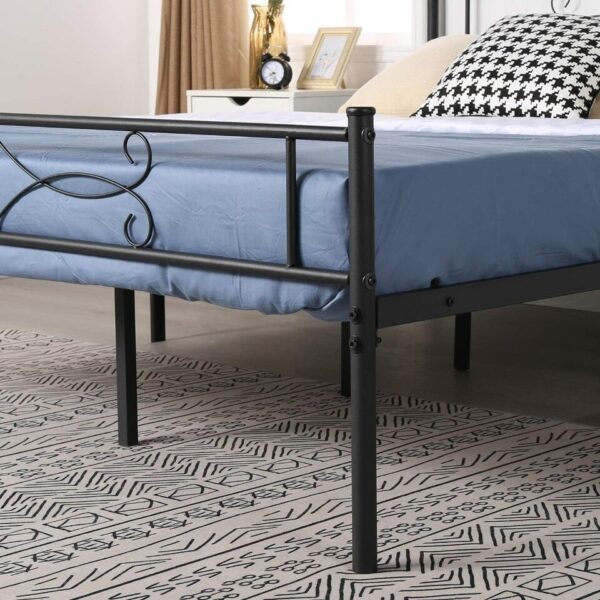 Full Size Bed Frame Metal Platform/Mattress Foundation with headboard Footboard/Steel Slat - Image 3