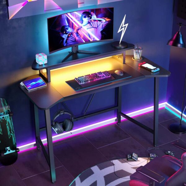 50.3" Gaming Desk Computer Office Table with LED Lights - Image 7