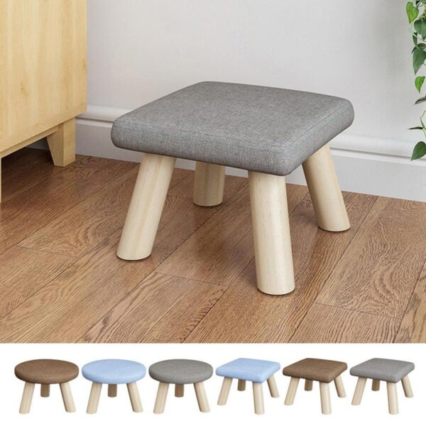 Foot Stools Ottoman Wooden Footrest with Non-Slip Pad