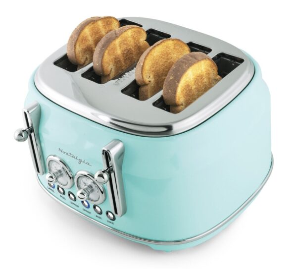 CLTOS4AQ Classic Retro 4-Slice Toaster, Aqua - Image 7