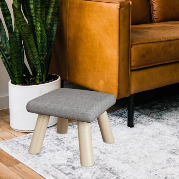 Foot Stools Ottoman Wooden Footrest with Non-Slip Pad - Image 2