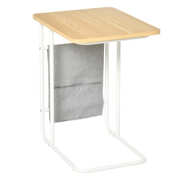 C-Shaped Side Table, Sofa End Table with Metal Frame, - Image 4