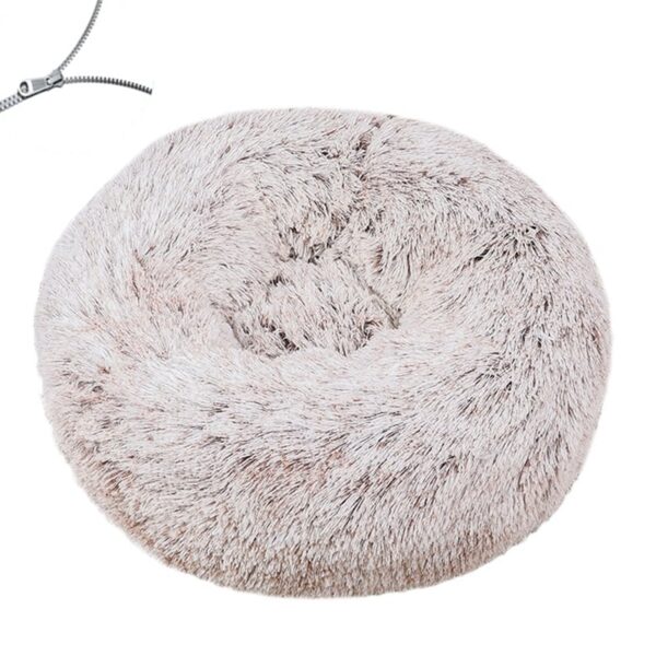 Round Dog Bed Cushion Soft Plush Cat Beds for Dog Cat Winter Warm Sleeping - Image 4