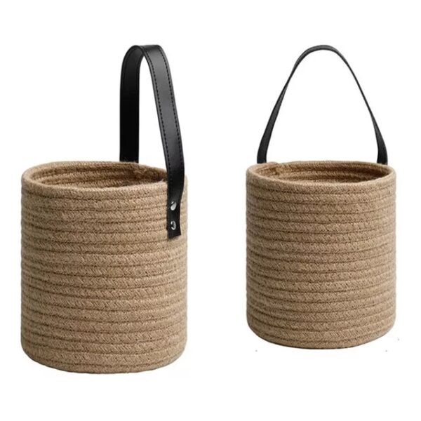 2pcs Natural Cotton Rope Hanging  Jute Wicker Basket For Plants or whatever you fancy - Image 7