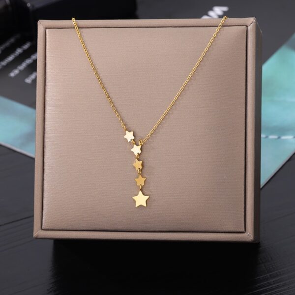 Retro Double Layer Hollow Thick Clavicle Chain Stainless Steel Necklace For Women - Image 24