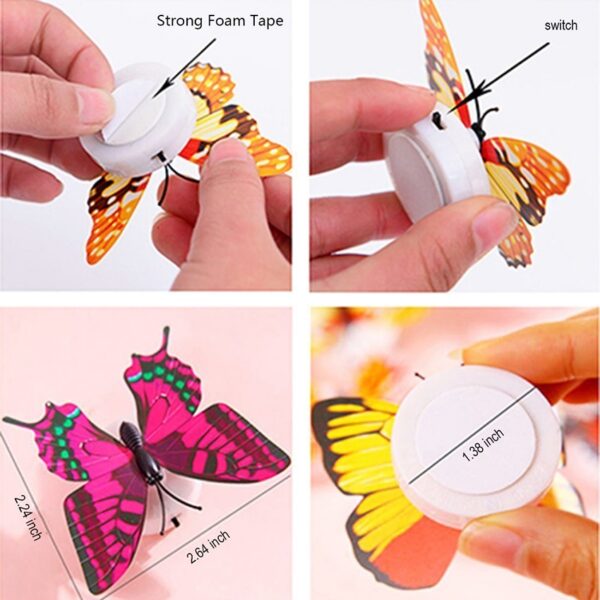 Butterfly Night Lights Pasteable 3D Butterfly Wall Stickers Lamps 1/5PCS Home Decoration - Image 4