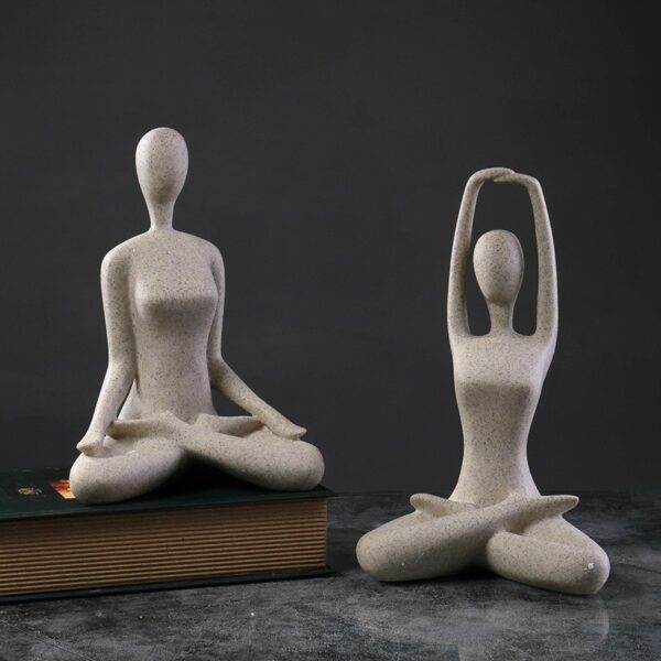 Nordic Simple Yoga Figure Statue Resin Figurine Office - Image 11