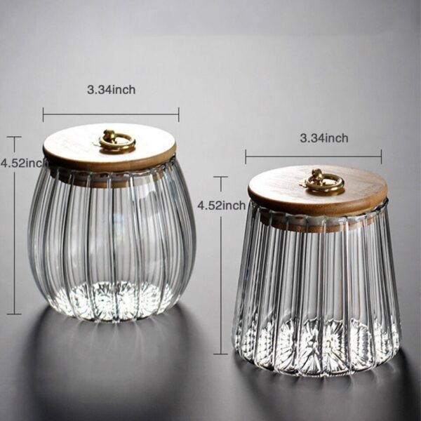 Kitchen Glass Canister Clear Glass Apothecary Jars With Lid - Image 8