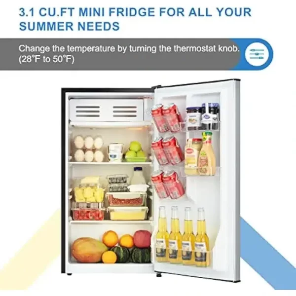 Stainless Steel Mini Refrigerator with Freezer - Image 4