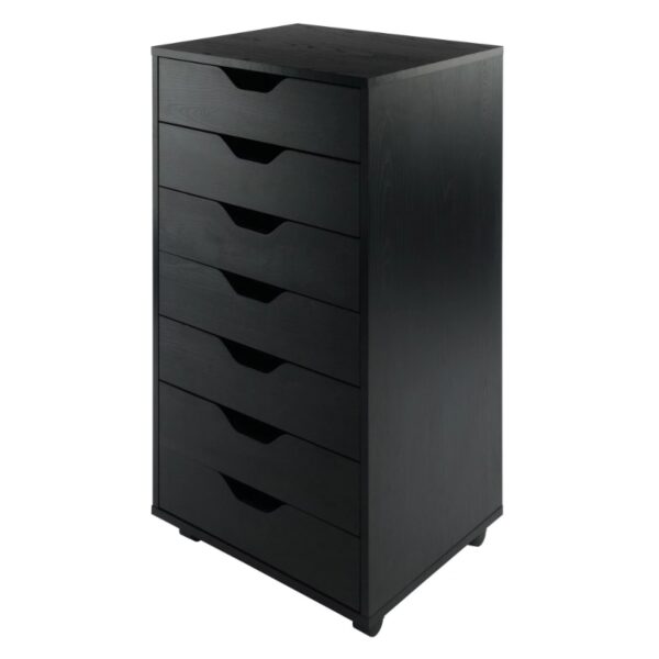 Winsome Wood Halifax 7-Drawer Cabinet, Black Finish