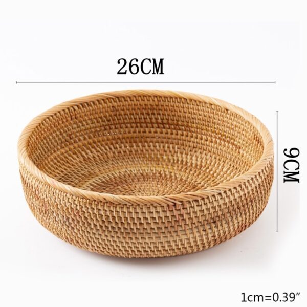 Hand-woven Rattan Wicker Basket Fruit Tea Snack Bread  Cosmetic Rectangular Storage Box Household Kitchen Supplies - Image 9