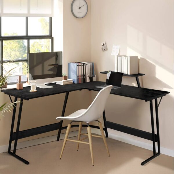 Home Office Writing Desk Modern L-Shape Computer Desk, - Image 5