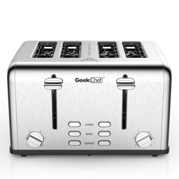 Toaster 4 Pieces Geek Chef Stainless Steel Super Wide Trough Toaster with Bagel/defrosting/ - Image 4