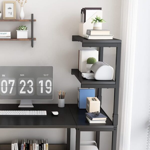 Computer Desk with 4-Tier Storage Shelves and Tower Shelf - Image 3