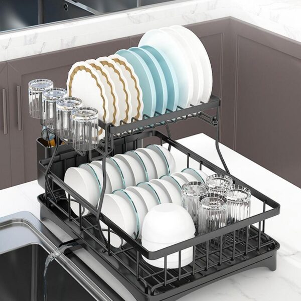 Dish Drying Rack 2 Tier And Rust Proof Dish Organizer - Image 4