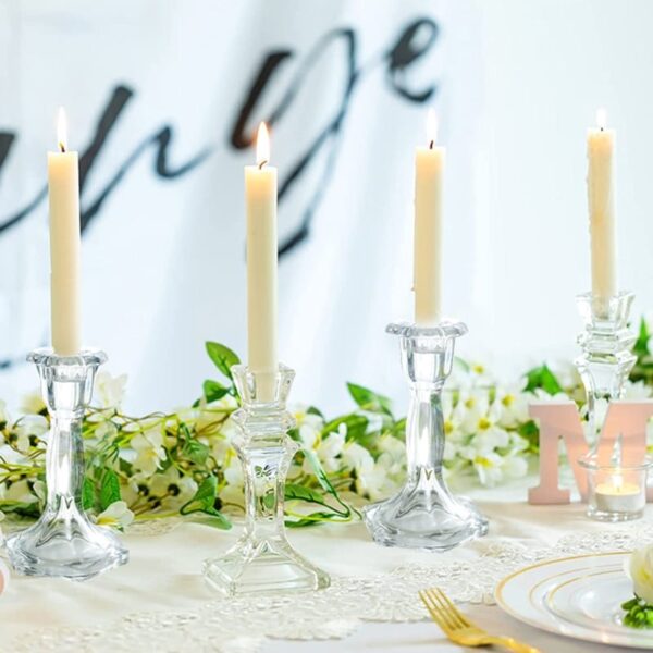 Clear Glass Candle Holders Wedding Table Centerpiece - Image 9