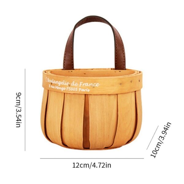 Desktop Storage Basket Fruit Vegetable Basket Bread Basket Hand Woven Bamboo - Image 12