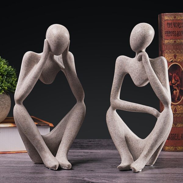 Nordic Simple Yoga Figure Statue Resin Figurine Office - Image 8