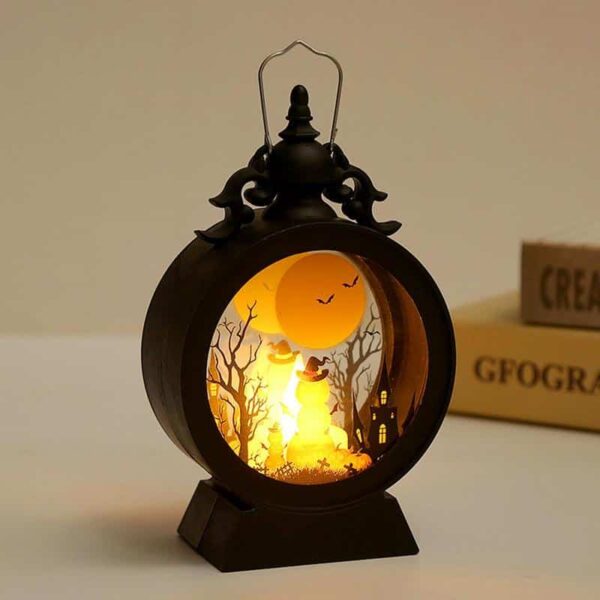 Halloween Witch Pumpkin Lantern Portable LED Vintage Castle Lantern - Image 6