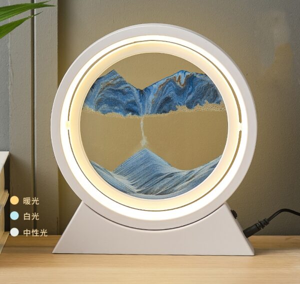 LED Light Creative Quicksand Table Lamp Moving Sand Art Picture 3D Hourglass Deep Sea Sandscape Bedroom Lamp - Image 35