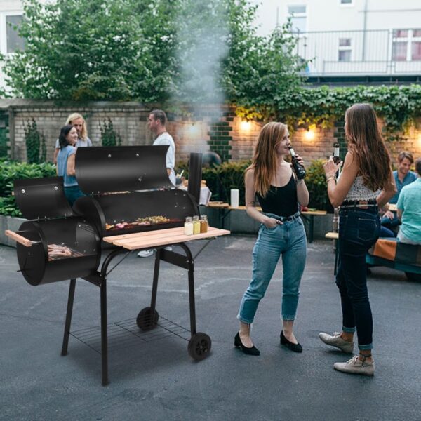 Outdoor Oil Drum Charcoal Grill - Image 2