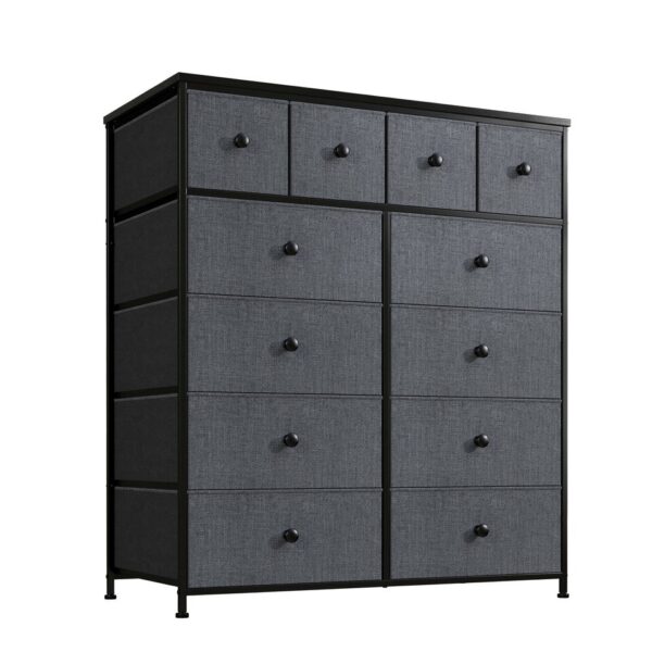 Enhomee Wooden Top Tall Dressers for Bedroom Anti-tipping Dresser Storage Cabinet with 12 Drawers Organizer Dresser Near the Bed - Image 4