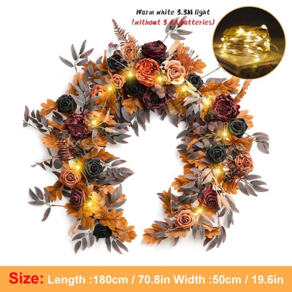 Halloween Wedding Table Garland Artificial Flower Willow Fireplace Front Door Decor - Image 7