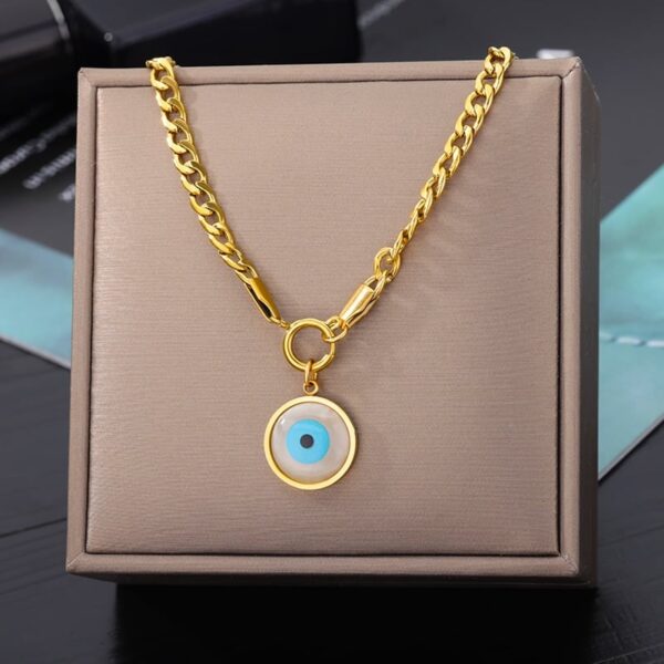 Retro Double Layer Hollow Thick Clavicle Chain Stainless Steel Necklace For Women - Image 26