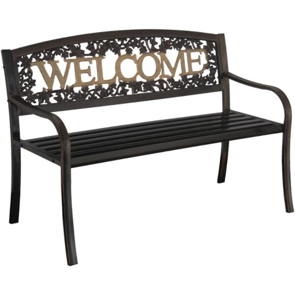 Leigh Country Outdoor Raised Metal Bench - Image 5