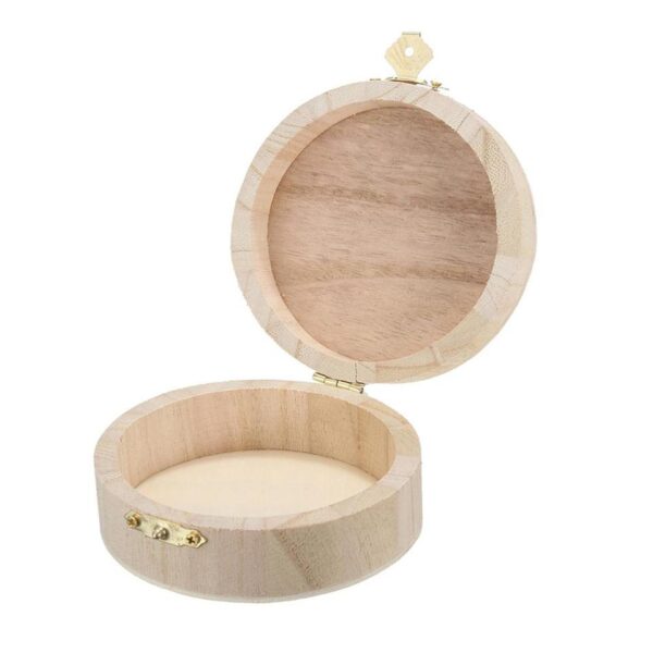 Round Wooden Box 1 Pcs Storage Case Packing Storage - Image 6