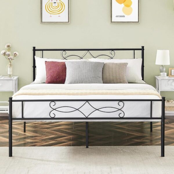 Full Size Bed Frame Metal Platform/Mattress Foundation with headboard Footboard/Steel Slat