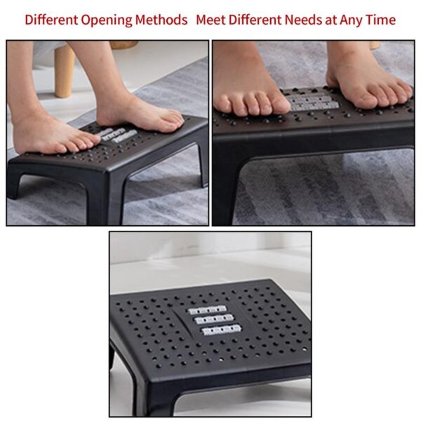 Feet Stool Chair Under Desk Footrest Foot Resting Stool With Rollers Massage - Image 5