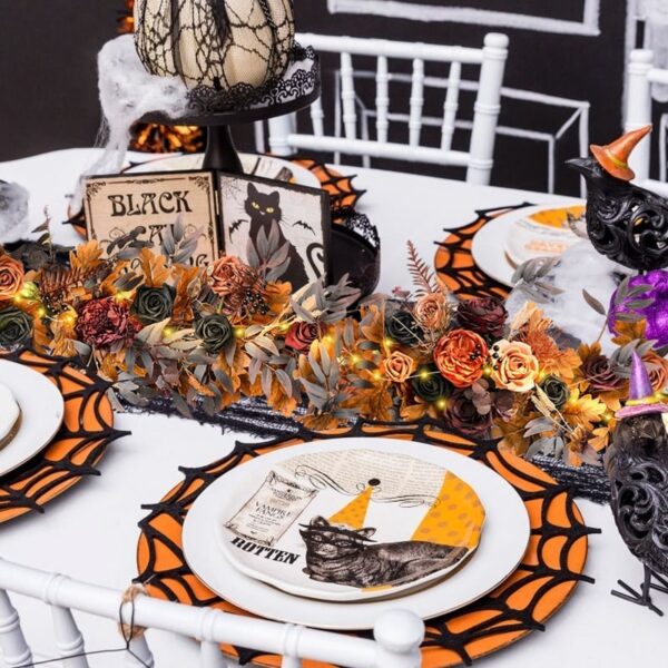 Halloween Wedding Table Garland Artificial Flower Willow Fireplace Front Door Decor - Image 6