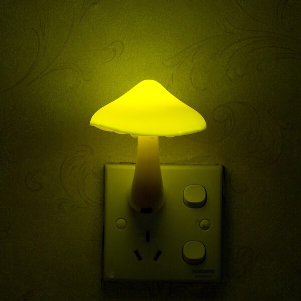 EU US Plug LED Night Light Mushroom Wall Socket Lights Lamp for Bedroom Home Decoration - Image 4