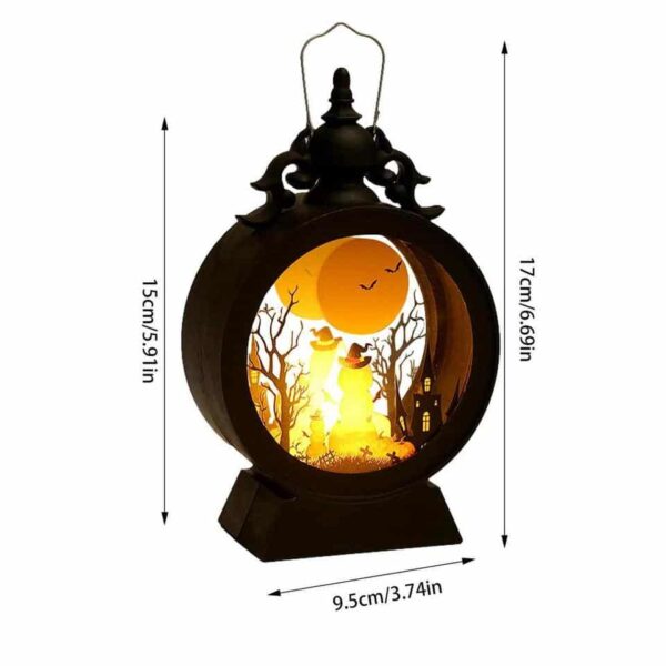 Halloween Witch Pumpkin Lantern Portable LED Vintage Castle Lantern - Image 5