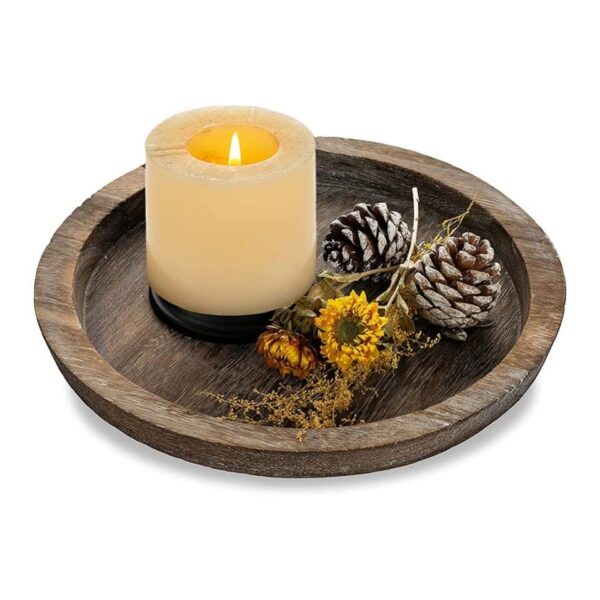 Rustic Wooden Tray Candle Holder Multi-purpose Tray Lightweight - Image 5