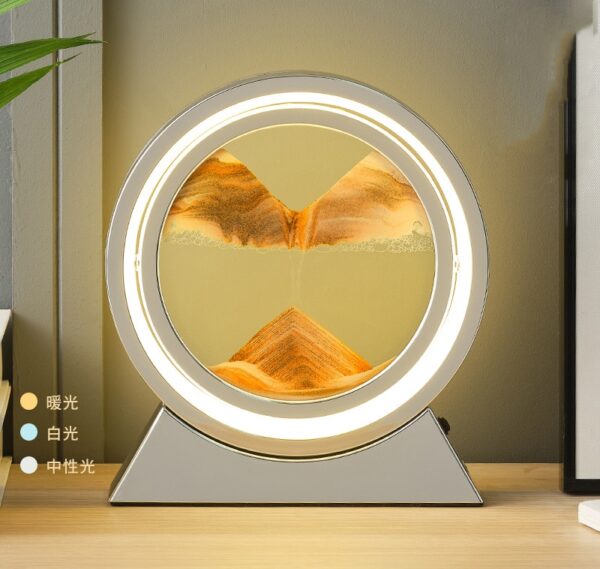 LED Light Creative Quicksand Table Lamp Moving Sand Art Picture 3D Hourglass Deep Sea Sandscape Bedroom Lamp - Image 16