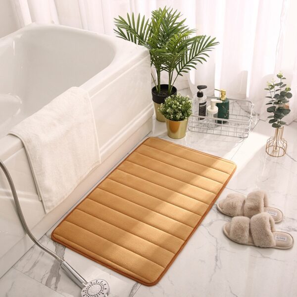 Home Bath Mat Coral Fleece Bathroom Floor Carpet Absorbent Non-slip Memory Foam - Image 14