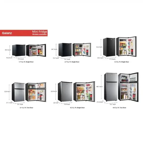 Galanz 3.1 Cu ft Two Door Mini Fridge - Image 6