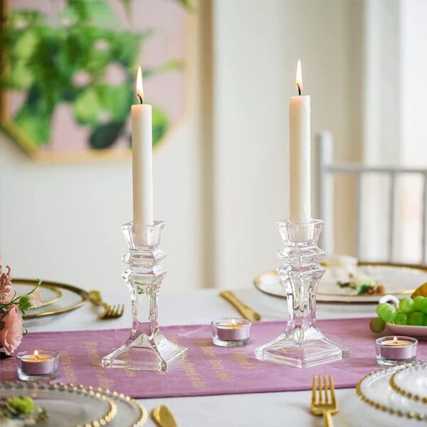 Clear Glass Candle Holders Wedding Table Centerpiece - Image 5