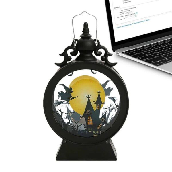 Halloween Witch Pumpkin Lantern Portable LED Vintage Castle Lantern - Image 8