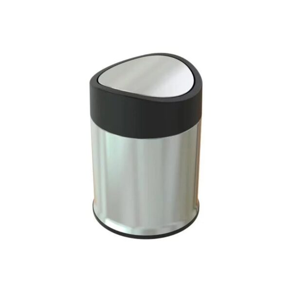 1.3 Gal / 5L Stainless Steel Bathroom Swing Top Garbage Kitchen Trash Can