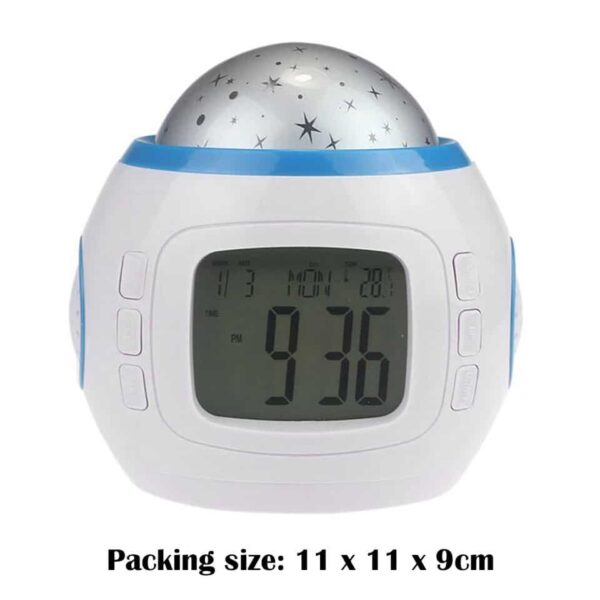 Led Alarm Clock Projection Night Light Calendar Music Starry Star Sky - Image 4