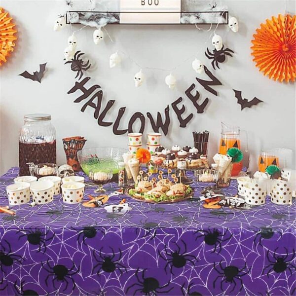 Halloween Disposable Tablecloths Pumpkin Ghost Bat Theme - Image 2