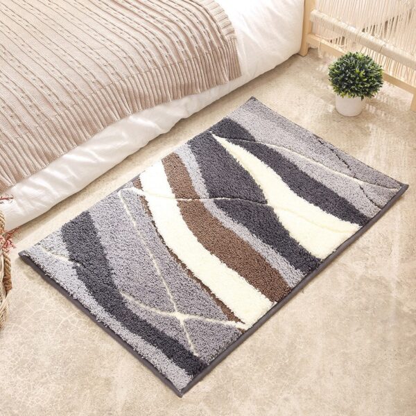 Leaves Non-Slip Bath Floor Mat Bathroom Fluffy Cashmere - Image 4