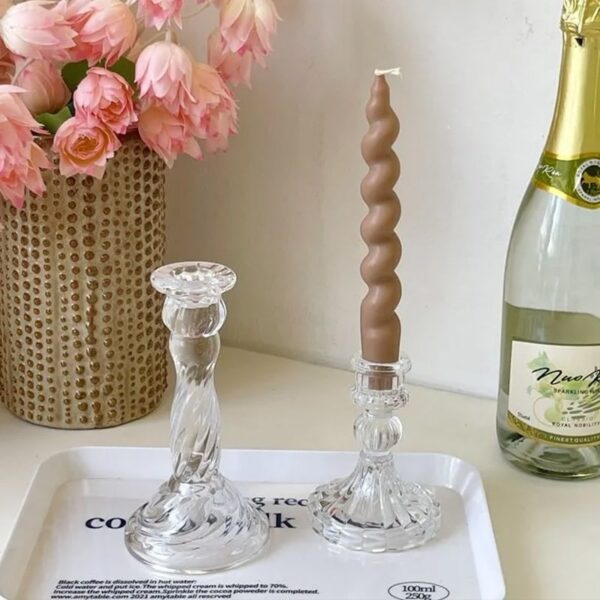 Clear Glass Candle Holders Wedding Table Centerpiece - Image 8