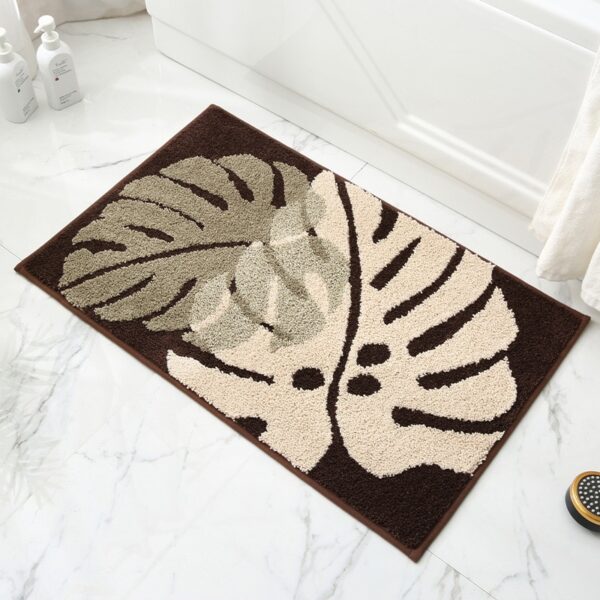 Leaves Non-Slip Bath Floor Mat Bathroom Fluffy Cashmere - Image 15